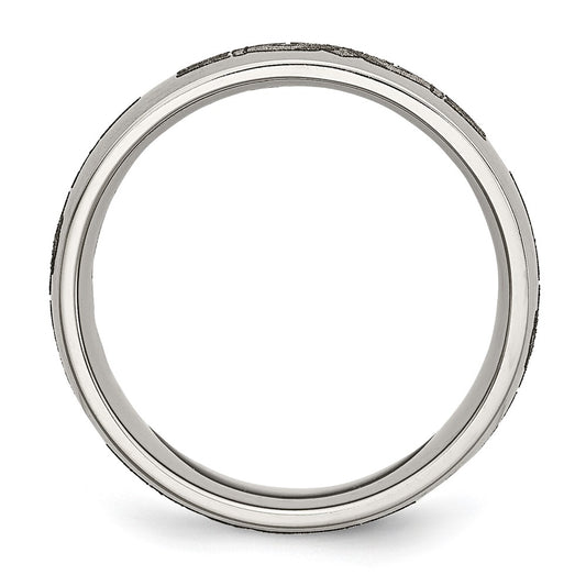 Chisel Titanium Brushed Claddagh Laser Design 8mm Band