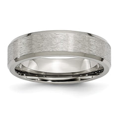 Chisel Titanium Brushed Center 6mm Beveled Edge Band