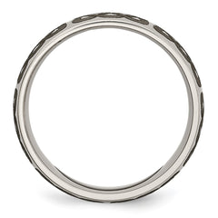 Chisel Titanium Polished Celtic Laser Design 8mm Band