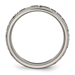 Chisel Titanium Polished Serenity Prayer Laser Design 8mm Band