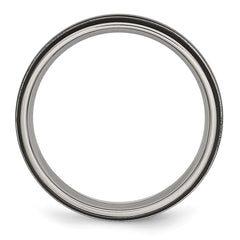 Chisel Titanium Polished Black IP-plated 6mm Grooved Band