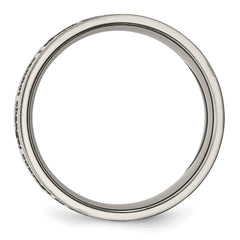 Chisel Titanium Polished Serenity Prayer Laser Design 8mm Flat Band