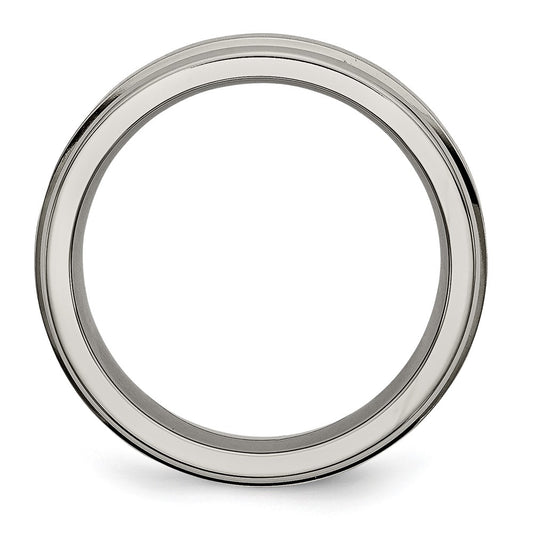 Chisel Titanium Satin and Polished 6mm Grooved Edge Band
