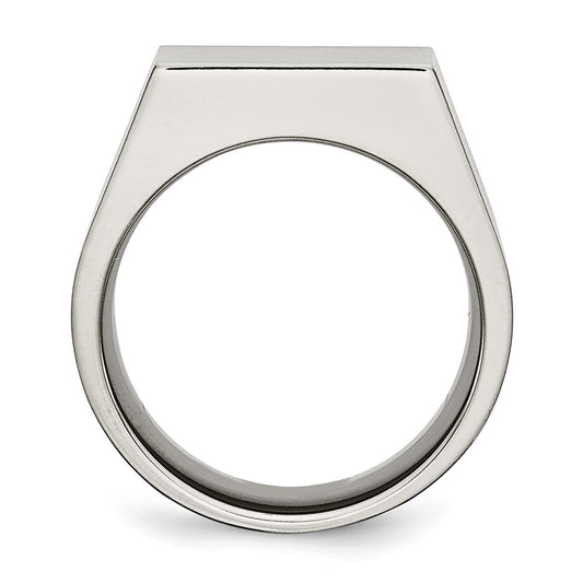 Chisel Titanium Brushed and Polished Signet Ring