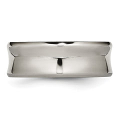 Chisel Titanium Polished Concave 8mm Beveled Edge Band
