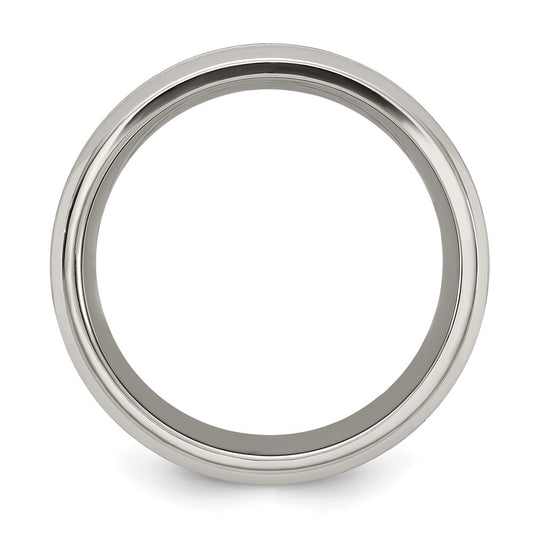 Chisel Titanium Brushed and Polished with CZ 8mm Band
