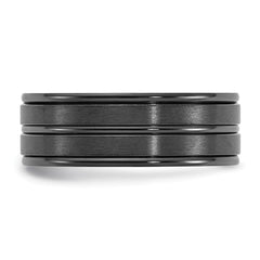 Chisel Titanium Black IP-plated Brushed and Polished 8mm Band