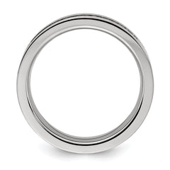 Chisel Titanium Brushed with CZ Flat 7.00mm Band