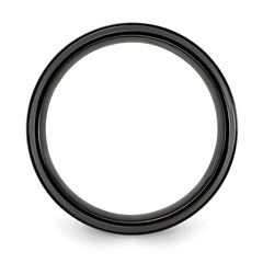Chisel Black Titanium Polished with Grey Carbon Fiber Inlay 8.00mm Band