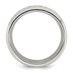 Chisel Titanium Polished with CZ 8mm Band