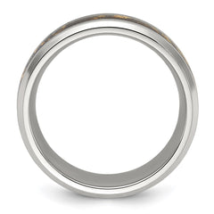 Chisel Titanium Polished with Black and Gold Foil Inlay 8mm Band