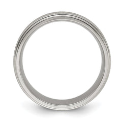 Chisel Titanium Polished Laser-cut Center 8mm Band