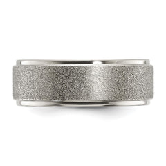Chisel Titanium Polished Laser-cut Center 8mm Band