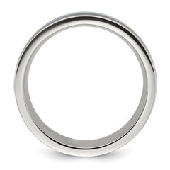 Chisel Titanium Polished with Turquoise and Black Star Sandstone Inlay 8mm Band