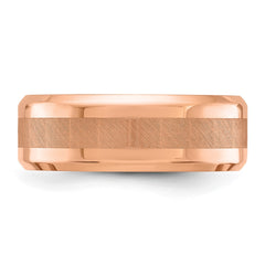 Chisel Titanium Polished Rose IP-plated Brushed Center 8mm Band