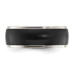 Chisel Titanium Polished with Brushed Black IP-plated Center 8mm Band