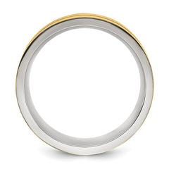 Chisel Titanium Brushed and Polished Yellow IP-plated 8mm Band
