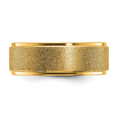 Chisel Titanium Polished Laser-cut Center Yellow IP-plated 8mm Band