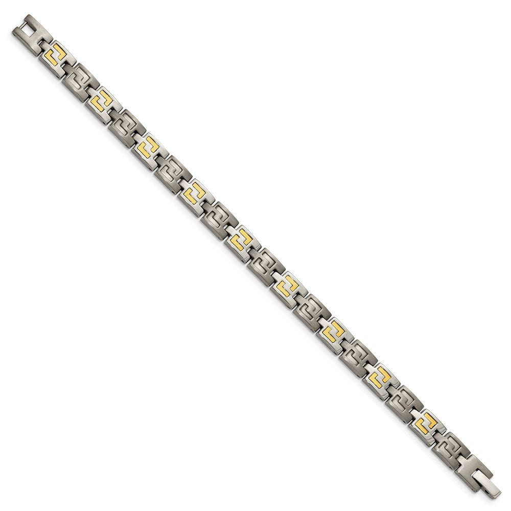 Chisel Titanium with 14k Gold Inlay Brushed and Polished 8.5 inch Bracelet TBB124-8.5
