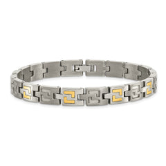 Chisel Titanium with 14k Gold Inlay Brushed and Polished 8.5 inch Bracelet TBB124-8.5