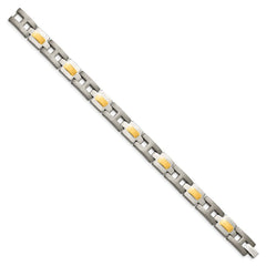 Chisel Titanium Brushed and Polished Yellow IP-Plated 9 inch Bracelet TBB126-9