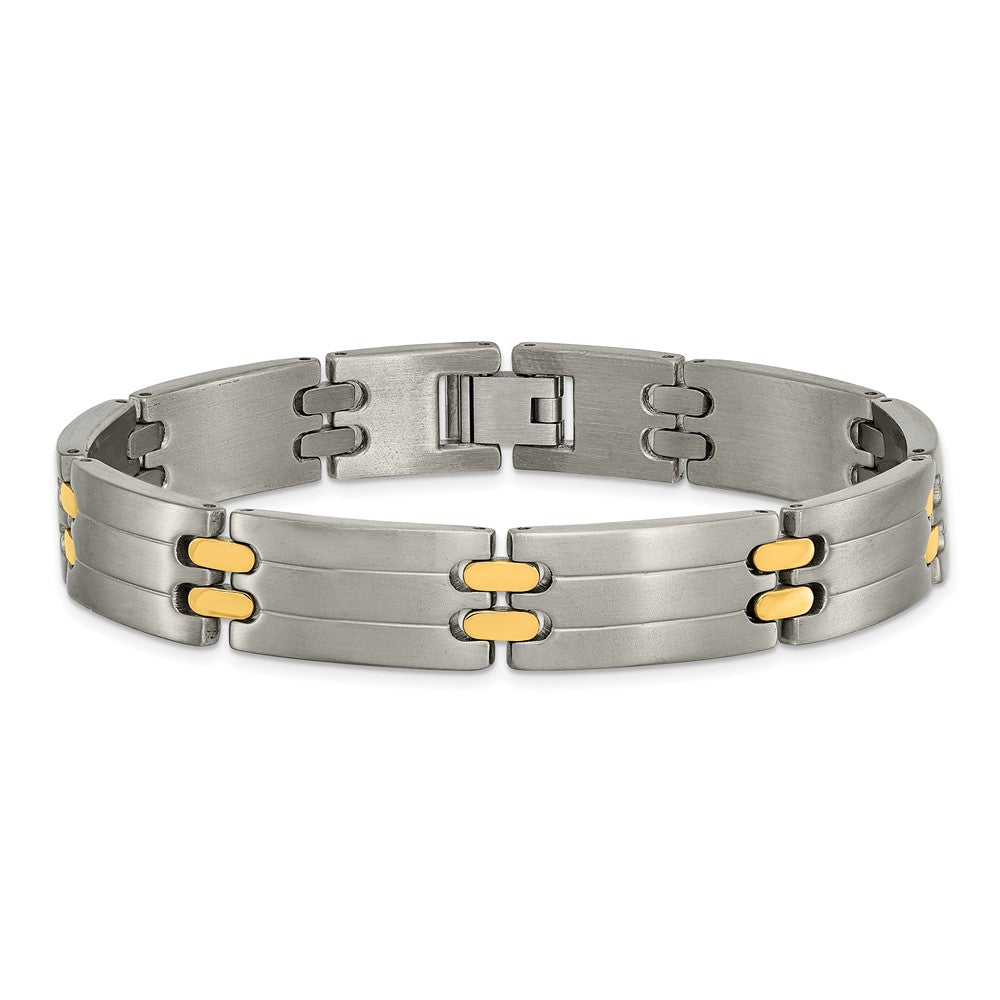 Chisel Titanium Brushed and Polished Yellow IP-Plated 8.5 inch Bracelet TBB127-8.5
