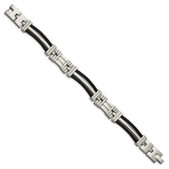 Chisel Titanium Polished Black IP-plated 8.5 inch Bracelet TBB132-8.5