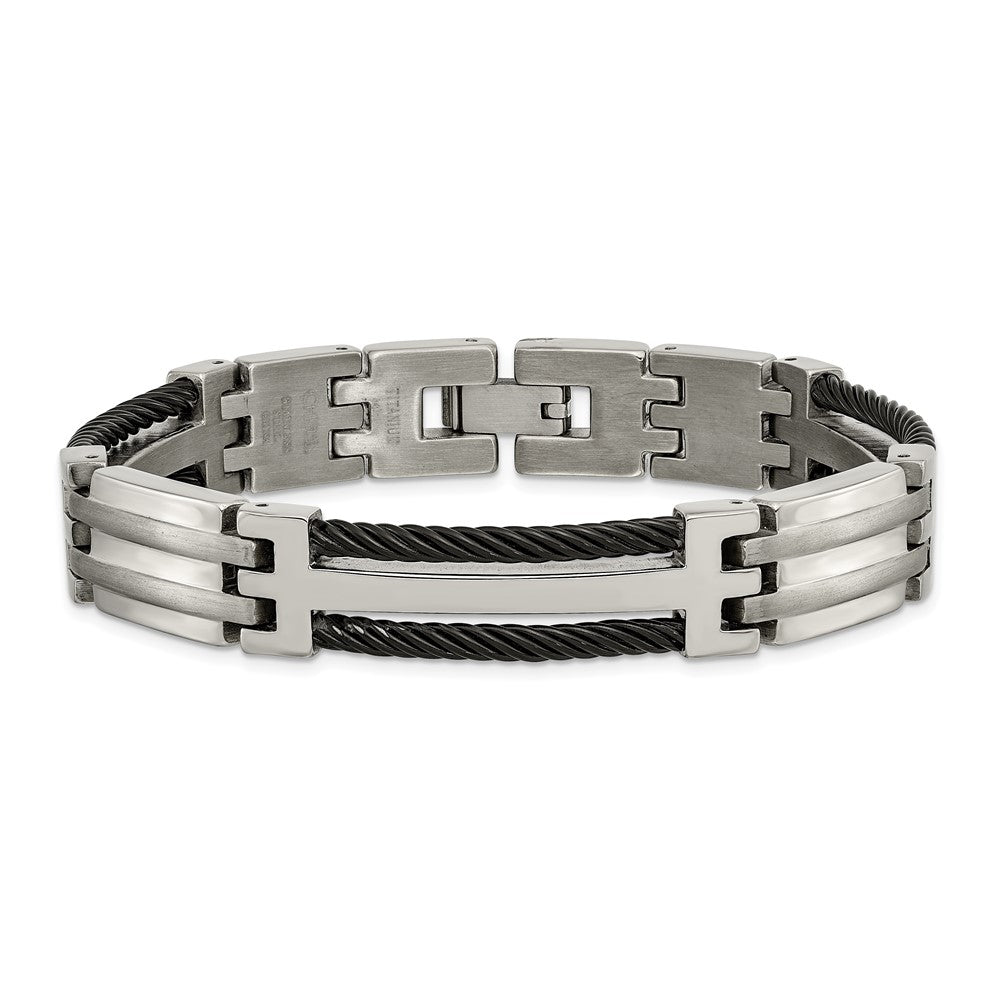 Chisel Titanium Brushed and Polished Black IP-plated 8.5 inch Bracelet TBB133-8.5