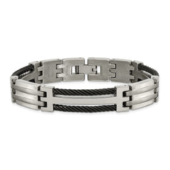 Chisel Titanium Brushed and Polished Black IP-plated 8.5 inch Bracelet TBB133-8.5