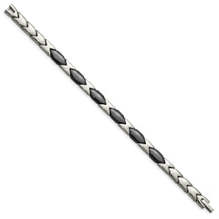 Chisel Titanium Polished with Black Ceramic 7.5 inch Bracelet TBB145-7.5