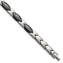 Chisel Titanium Polished with Black Ceramic 7.5 inch Bracelet TBB145-7.5