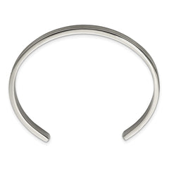 Chisel Titanium Brushed with Polished Edge 6.5mm Cuff Bangle TBB174
