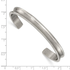 Chisel Titanium Brushed with Polished Edge 6.5mm Cuff Bangle TBB174