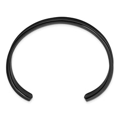Chisel Titanium Brushed with Polished Edge Black IP-plated 10mm Cuff Bangle TBB175