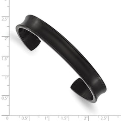 Chisel Titanium Brushed with Polished Edge Black IP-plated 10mm Cuff Bangle TBB175