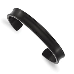 Chisel Titanium Brushed with Polished Edge Black IP-plated 10mm Cuff Bangle TBB175