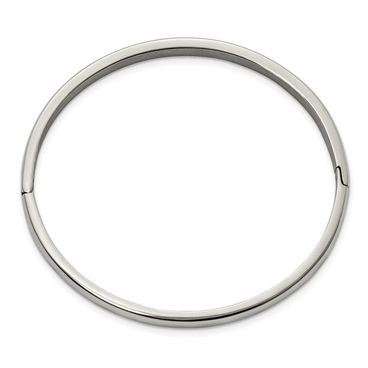 Chisel Titanium Polished 5mm Hinged Bangle TBB176