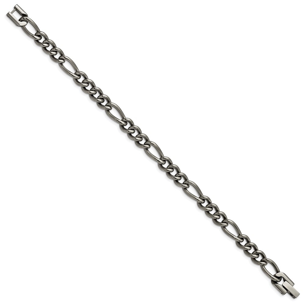 Chisel Titanium Polished 7mm 8.5 inch Figaro Chain TBB187-8.5