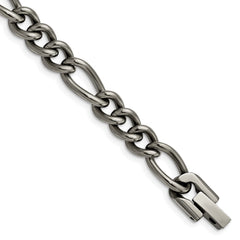 Chisel Titanium Polished 7mm 8.5 inch Figaro Chain TBB187-8.5