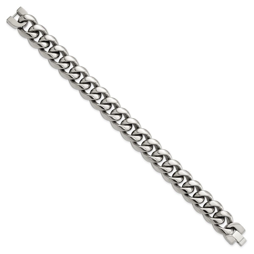Chisel Titanium Polished 14.50mm Curb 8.5 inch Bracelet TBB189-8.5