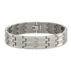 Chisel Titanium Polished and Textured 8.5 inch Link Bracelet TBB2785-8.5
