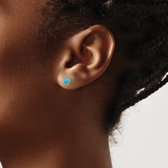 TBE108 Chisel Titanium Brushed Turquoise 5mm Stud Earrings