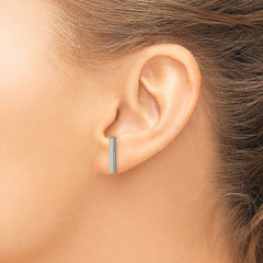 TBE111 Chisel Titanium Brushed Bar Post Earrings