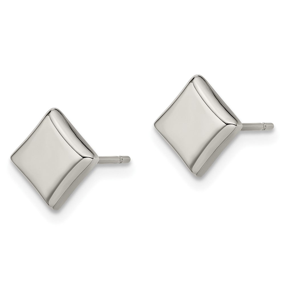 TBE120 Chisel Titanium Polished 7mm Square Post Earrings