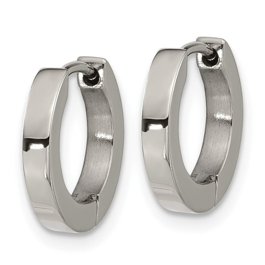 TBE124 Chisel Titanium Polished 2.5mm Huggie Hoop Earrings