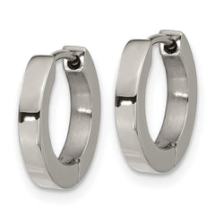 TBE124 Chisel Titanium Polished 2.5mm Huggie Hoop Earrings