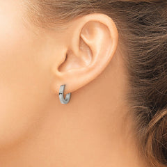 TBE124 Chisel Titanium Polished 2.5mm Huggie Hoop Earrings