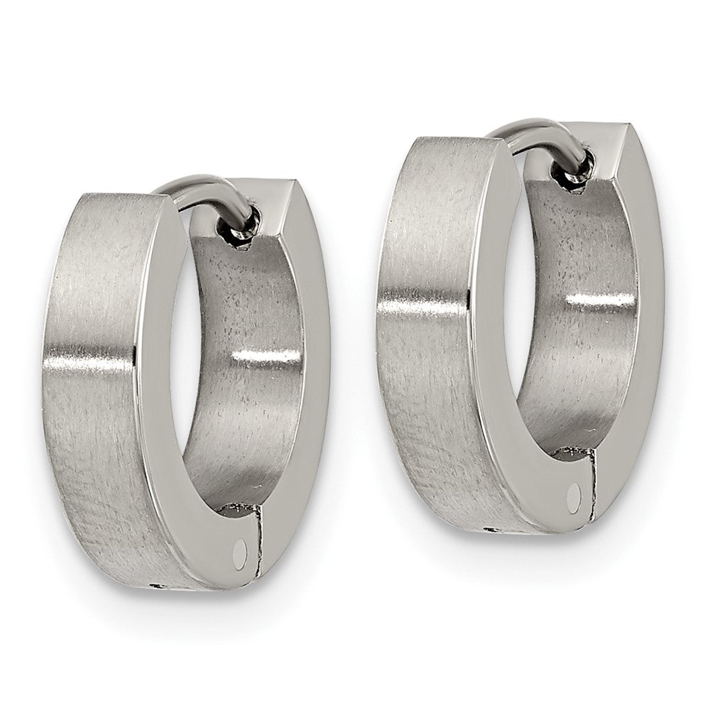 TBE125 Chisel Titanium Brushed 3.5mm Huggie Hoop Earrings