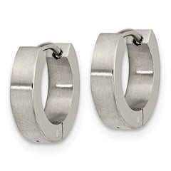 TBE125 Chisel Titanium Brushed 3.5mm Huggie Hoop Earrings