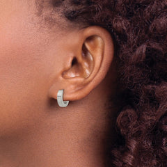 TBE125 Chisel Titanium Brushed 3.5mm Huggie Hoop Earrings